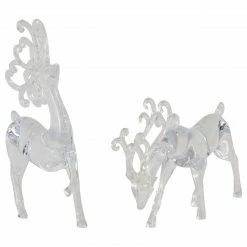 Northlight Set Of 2 Clear Standing Reindeer Christmas Figurines, 9.25-Inch -Northlight Shop northlight y92106 2 updated 21081.1659562356