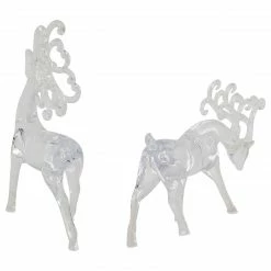 Northlight Set Of 2 Clear Standing Reindeer Christmas Figurines, 9.25-Inch -Northlight Shop northlight y92106 4 updated 78594.1659562357