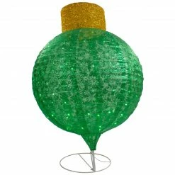 Northlight 38" LED Lighted Twinkling Green Tinsel Onion Ornament Outdoor Christmas Decoration -Northlight Shop northlight ye92358 1 78496.1665580056