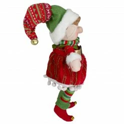 Northlight 14" Red And Green Plush Jingle Bell Girl Elf Christmas Figure -Northlight Shop northlight yh88756 2 60067.1665610751