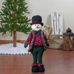 Northlight 25" Red And Green Jolly Plush Boy Snowman Christmas Figure -Northlight Shop northlight yh88757 5 99432.1608001535