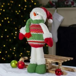 Northlight 17.5" Red And Green Jolly Plush Snowman Christmas Figure -Northlight Shop northlight yh88767 5 75678.1608001536