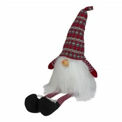 Northlight 23" Red And Gray Striped Christmas Santa Gnome With Dangling Legs -Northlight Shop northlight yj02255 2 13400.1587645151