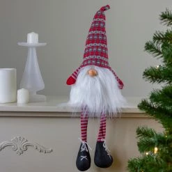 Northlight 23" Red And Gray Striped Christmas Santa Gnome With Dangling Legs -Northlight Shop northlight yj02255 4 02293.1587645151