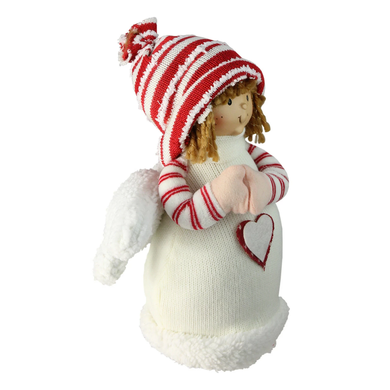 Northlight 9" White And Red Angel Boy With Heart Christmas Tabletop Decoration 2 Northlight 9" White And Red Angel Boy With Heart Christmas Tabletop Decoration - Image 2