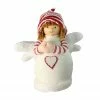 Northlight 9" White And Red Angel Boy With Heart Christmas Tabletop Decoration