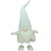 Northlight 24" Pure White Sparkling Saul Bobble Action Christmas Gnome
