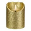 Northlight 4" LED Gold Glitter Flameless Christmas Decor Candle