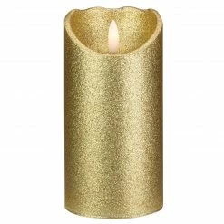 Northlight 6" LED Gold Glitter Flameless Christmas Decor Candle