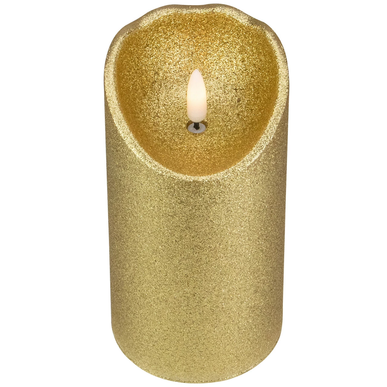 Northlight 6" LED Gold Glitter Flameless Christmas Decor Candle 3 Northlight 6" LED Gold Glitter Flameless Christmas Decor Candle - Image 3