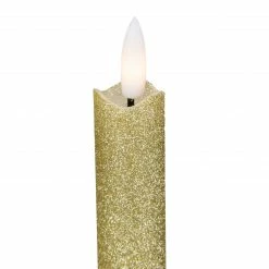 Northlight Set 2 Gold Glittered Flameless LED Taper Christmas Candles 11" -Northlight Shop northlight yw90687 3 sample 06086.1663689462