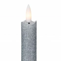 Northlight Set 2 Silver Glittered LED Flameless Taper Christmas Candles 11" -Northlight Shop northlight yw90688 3 sample 83799.1664638679