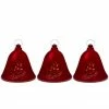 Northlight Set Of 3 Musical Lighted Red Bells Christmas Decorations, 6.5"