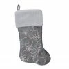 Northlight 22" Silver Metallic Sequined Christmas Stocking With Faux Fur Cuff