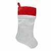 Northlight 22.25" LED Lighted White Iridescent Glittered Christmas Stocking With Red Cuff