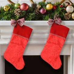 Northlight 22" Red And Silver Glittering Swirl Sheer Organza Christmas Stocking -Northlight Shop northlightl36026b 79826.1636632922