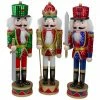 Nutcracker Factory Set Of 3 Red Sequin Jacket Wooden Christmas Nutcrackers 14.25"