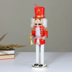 Northlight 14" Red And White Wooden Christmas Nutcracker With Horn 5 Northlight 14" Red And White Wooden Christmas Nutcracker With Horn -Northlight Shop nutcrackerfactory 97187 3 82054.1665519667