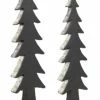 Diva At Home Set Of 2 Gray Glitter Edging Christmas Tree Silhouette Tabletop Decor 22"