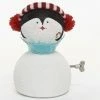 Roman 8.75" White And Blue Animated Musical Penguin Face Christmas Figurine