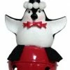 Melrose 11.25" Playful Glittered Black And White Penguin Sitting On Large Christmas Red Jingle Bell