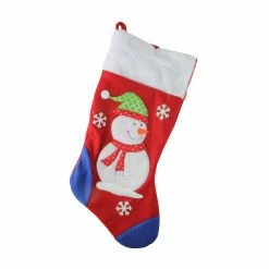 Dyno 19'' Red And Blue Plush Cuff Snowman Christmas Stocking