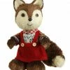 Raz 9" Bristly Brown Female Fox Cub In Red Jumper And Collared Sweater Christmas Table Top Figure
