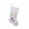 Northlight 18.5" Pink And White "Baby's First Christmas" Embroidered Stocking