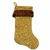Northlight 19" Gold Sequined Floral Venetian Style Ruffle Cuff Christmas Stocking