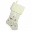 Northlight 19" Ivory White And Gold "Joy" Christmas Stocking With White Faux Fur Cuff