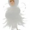 Allstate 7" Ice Palace Vintage-Style White Glittered Feather Fairy With Muff Christmas Table Top Decoration