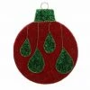 Raz 12" Shimmering Drops Red Flat Christmas Ornament Decoration