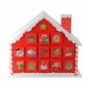 Northlight 10.25" Red And White Advent House With Chimney Storage Box