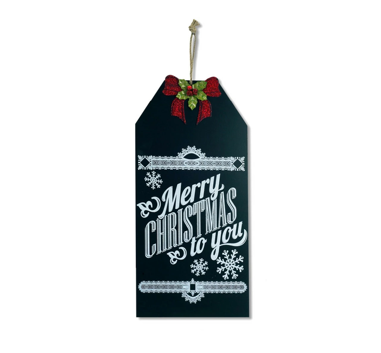 Diva At Home 19.25" Merry Christmas To You Hanging Chalkboard Sign With Bow Christmas Decoration 1 Diva At Home 19.25" Merry Christmas To You Hanging Chalkboard Sign With Bow Christmas Decoration