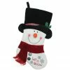 Northlight 19" Black, Red And White Embroidered "Let It Snow!" Snowman Christmas Stocking