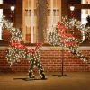 GKI/Bethlehem Lighting 68' Green And Red LED Lighted Leaping Reindeer Topiary Christmas Outdoor Decor