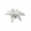 Raz 13" White Glittered Poinsettia Christmas Votive Candle Holder