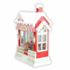 Raz 10" Red And White LED Glittered Santa's Toy Shop Building Christmas Tabletop Decor -Northlight Shop raz 3800783 3 55964.1599268561