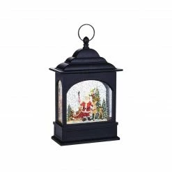 Raz 12" Santa And Christmas Tree Lighted Water Table Top Decoration