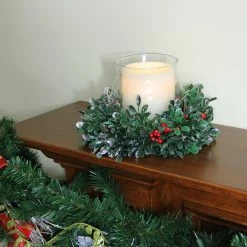 Northlight 6" Clear And Green Boxwood With Berry Tipped Christmas Hurricane Pillar Candle Holder -Northlight Shop rbzudvehussznktrckcdxcuwxgb0wo4h 85769.1588371118