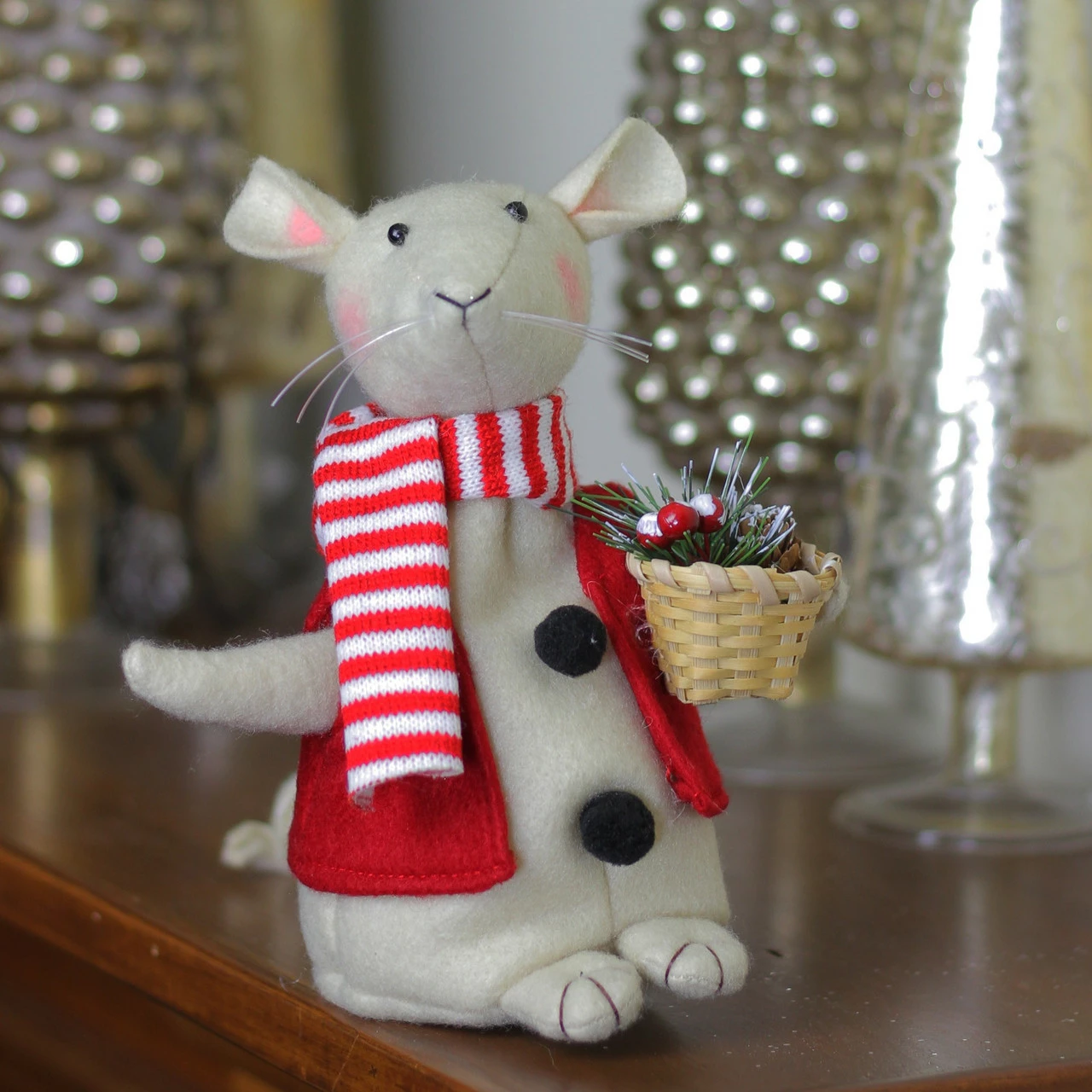 Roman 7" Wind-Up Musical Animated Mouse Tabletop Christmas Decoration 3 Roman 7" Wind-Up Musical Animated Mouse Tabletop Christmas Decoration - Image 3