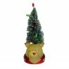 Roman 9.5" LED Lighted Green Tree With Smiling Bear Head Figure