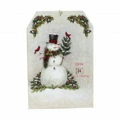 Roman 11.75" White Hanging Snowman And Cardinal Advent Christmas Calendar