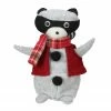 Roman 7" Animated Gray And Flannel Raccoon Tabletop Christmas Decoration