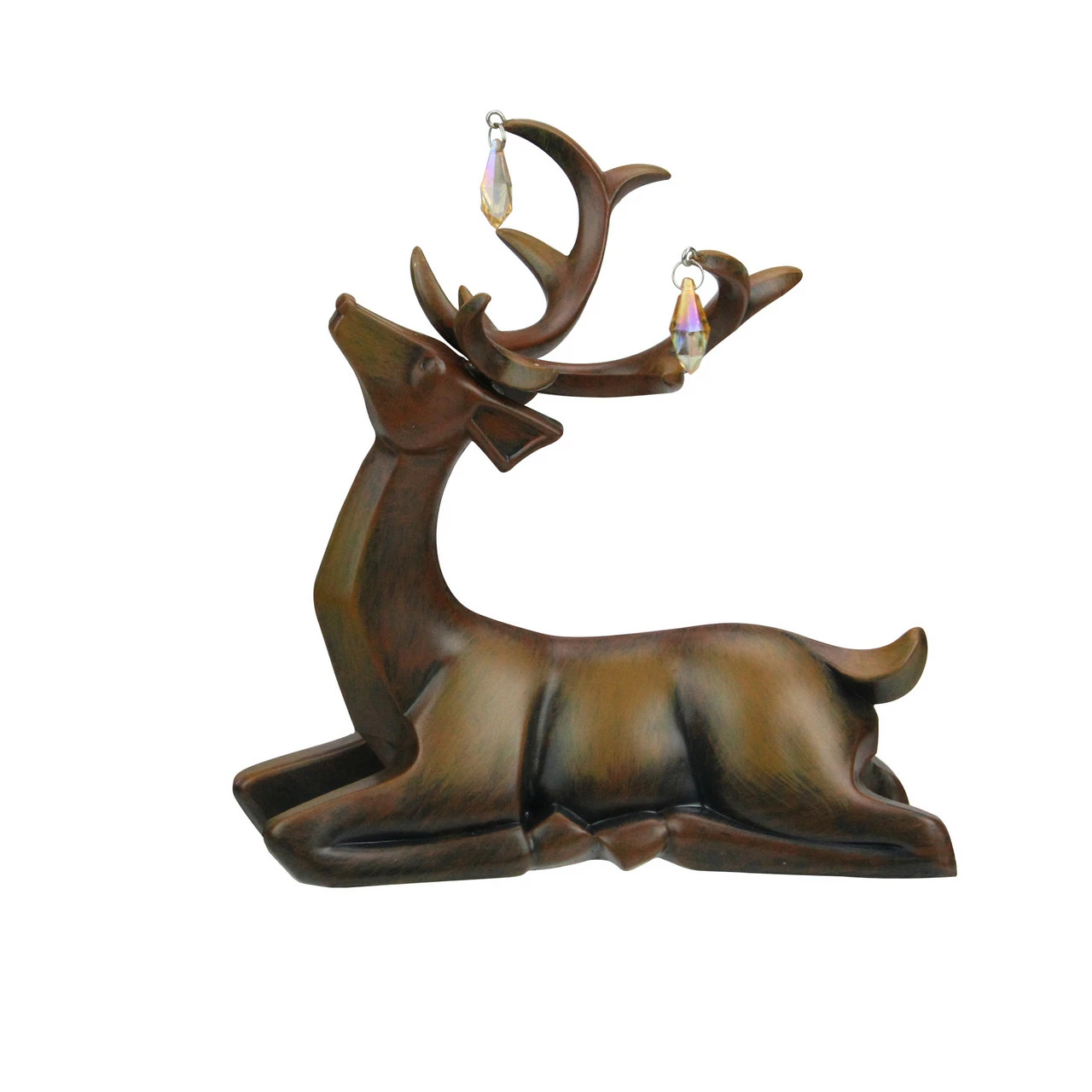 Roman 7.5" Brown Laying Deer Christmas Table Top Decoration 1 Roman 7.5" Brown Laying Deer Christmas Table Top Decoration