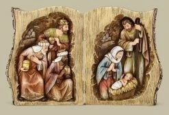 Roman 13.75" Vibrantly Colored Joseph Nativity Scene Folding Log Tabletop