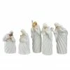 Roman 5pc White And Silver Holy Family With Men Christmas Nativity Figure Set 7.25"