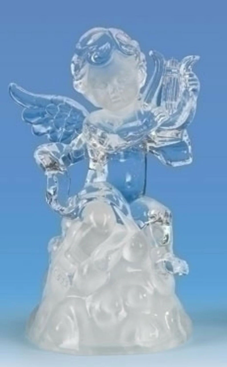 Roman 6.5" Pre-Lit Clear LED Religious Cherubs With Harp Christmas Tabletop Figurine 1 Roman 6.5" Pre-Lit Clear LED Religious Cherubs With Harp Christmas Tabletop Figurine