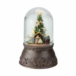 Roman 8" Exquisite Musical Rotating Nativity Christmas Snow Globe Glitterdome