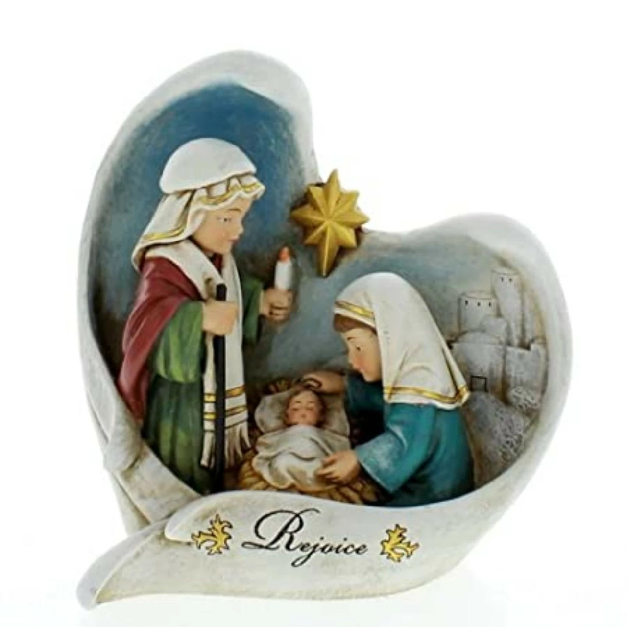 Roman 5.5" White And Blue Nativity Scene Angel Wings Christmas Tabletop Decor 2 Roman 5.5" White And Blue Nativity Scene Angel Wings Christmas Tabletop Decor - Image 2